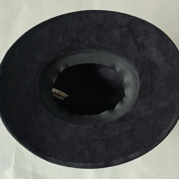 Floral Embroidered Black Hat - Picture 4 of 12